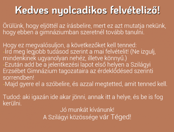 Tudnivalók a központi felvételivel kapcsolatban