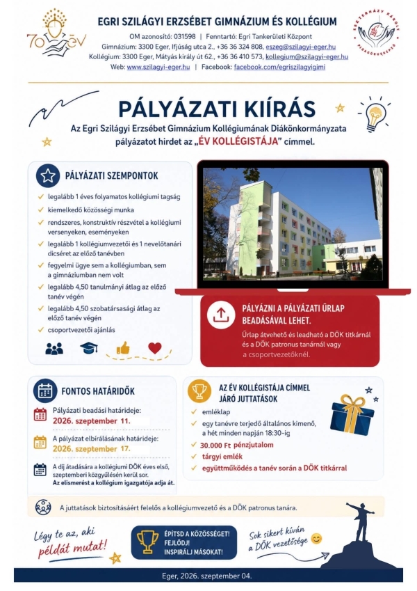 Ki legyen az Év Kollégistája?