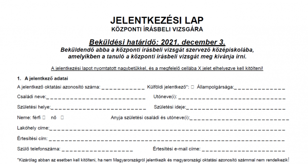 Jelentkezési lap